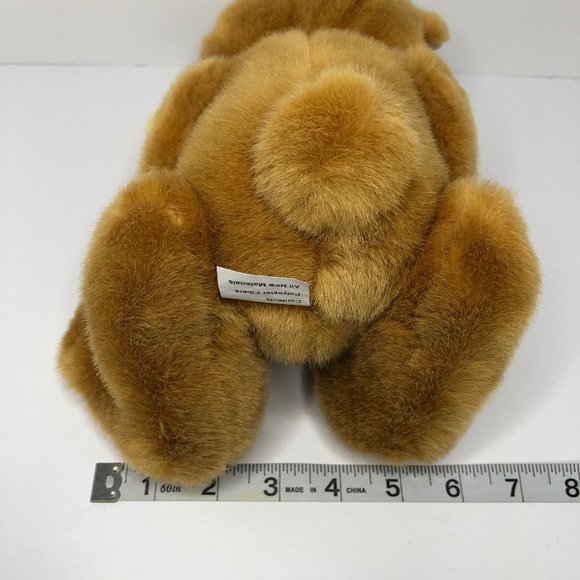 Vintage One Of A Kind Plush Bear 9" Brown Bear with Merlot Bow Collectible - Picture 5 of 8